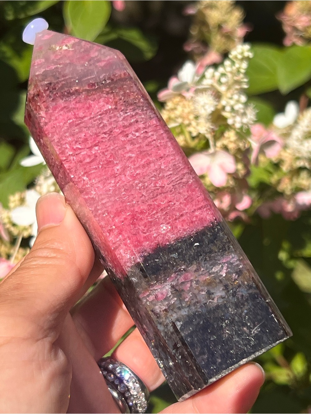 Ice (3) rhodonite tower | crystal